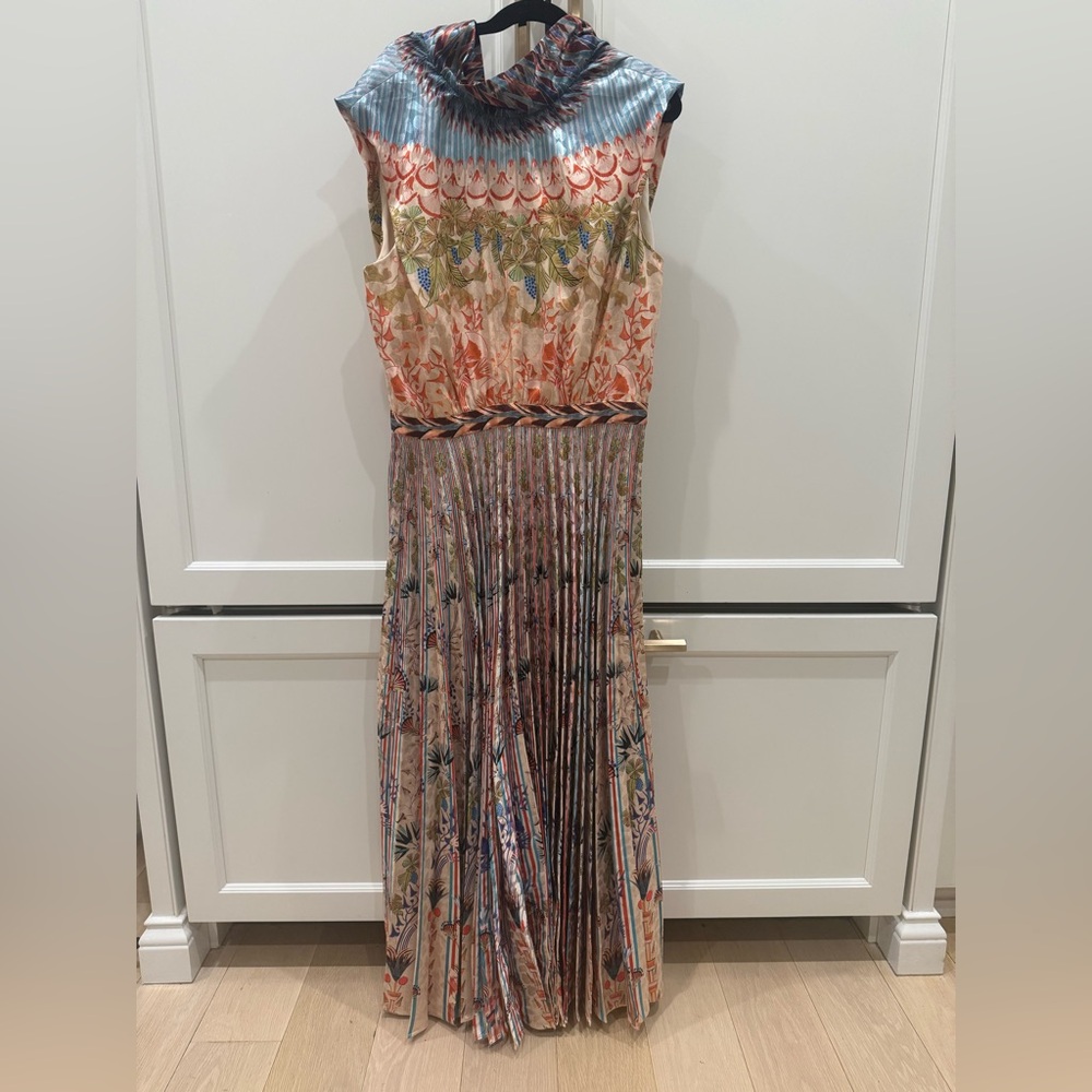 Saloni Fleur E Dress In Ficus Palm Midi Dress